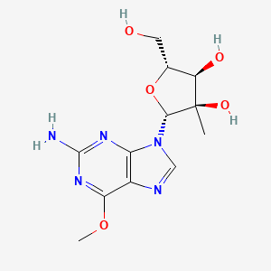 Chemical structure of (2R,3R,4R,5R)-2-(2-Amino-6-methoxy-9H-purin-9-yl)-5-(hydroxymethyl)-3-methyltetrahydrofuran-3,4-diol
