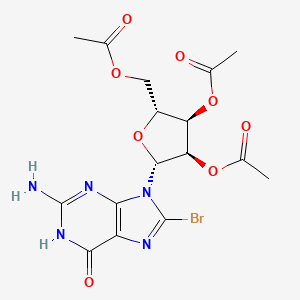 Chemical structure of 8-Bromoguanosine 2',3',5'-triacetate