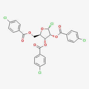 Chemical structure of Chloro 2,3,5-Tri-O-p-chlorobenzoyl-a-D-ribofuranoside