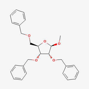 Chemical structure of Methyl 2,3,5-tri-O-benzyl-beta-D-ribofuranoside