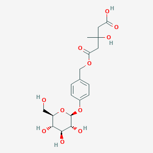 Chemical structure of (2R,3R,4R,5R)-4-(((4aR,6R,7R,8R,8aS)-7,8-dihydroxy-2-phenylhexahydropyrano[3,2-d][1,3]dioxin-6-yl)oxy)-2,3,5,6-tetrahydroxyhexanal