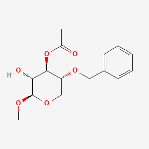 Chemical structure of Methyl 3-O-acetyl-4-O-benzyl-beta-D-xylopyranoside