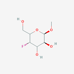 Chemical structure of (2R,3R,4R,5S,6R)-5-fluoro-6-(hydroxymethyl)-2-methoxytetrahydro-2H-pyran-3,4-diol