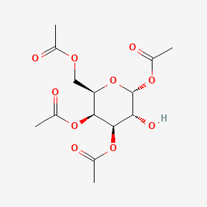 Chemical structure of (2R,3R,4R,5S,6R)-6-(acetoxymethyl)-3-hydroxytetrahydro-2H-pyran-2,4,5-triyl triacetate