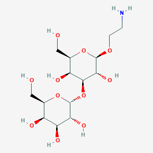 Chemical structure of (2R,3R,4S,5R,6R)-2-(((2R,3R,4S,5S,6R)-2-(2-aminoethoxy)-3,5-dihydroxy-6-(hydroxymethyl)tetrahydro-2H-pyran-4-yl)oxy)-6-(hydroxymethyl)tetrahydro-2H-pyran-3,4,5-triol