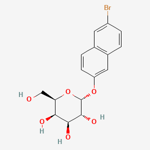 Chemical structure of 6-Bromo-2-naphthyl-alpha-D-galactopyranoside