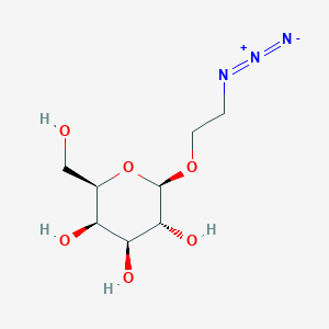 Chemical structure of (2R,3R,4S,5R,6R)-2-(2-azidoethoxy)-6-(hydroxymethyl)tetrahydro-2H-pyran-3,4,5-triol