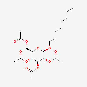 Chemical structure of beta-D-Glucopyranoside, octyl, 2,3,4,6-tetraacetate
