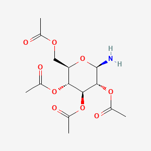 Chemical structure of (3,4,5-Triacetyloxy-6-aminooxan-2-yl)methyl acetate
