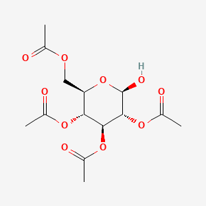 Chemical structure of beta-D-Glucopyranose, 2,3,4,6-tetraacetate