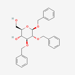 Chemical structure of Benzyl 2,3-di-O-benzyl-beta-D-glucopyranoside