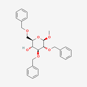 Chemical structure of Methyl 2,3,6-tri-O-benzyl-b-D-glucopyranoside