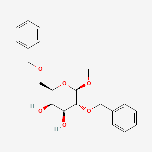 Chemical structure of (2R,3R,4S,5R,6R)-5-(benzyloxy)-2-((benzyloxy)methyl)-6-methoxytetrahydro-2H-pyran-3,4-diol