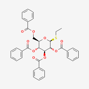 Chemical structure of b-D-Glucopyranoside, ethyl 1-thio-, 2,3,4,6-tetrabenzoate