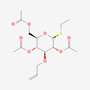 Chemical structure of (2R,3R,4S,5R,6S)-2-(acetoxymethyl)-4-(allyloxy)-6-(ethylthio)tetrahydro-2H-pyran-3,5-diyl diacetate