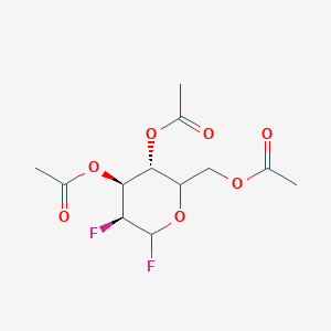 Chemical structure of (2R,3R,4S,5R,6S)-2-(acetoxymethyl)-5,6-difluorotetrahydro-2H-pyran-3,4-diyl diacetate