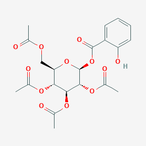 Chemical structure of 2,3,4,6-Tetra-O-acetyl-b-D-glucopyranosyl salicylate