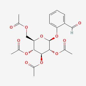 Chemical structure of 2-Formylphenyl 2,3,4,6-tetra-O-acetyl-b-D-glucopyranoside