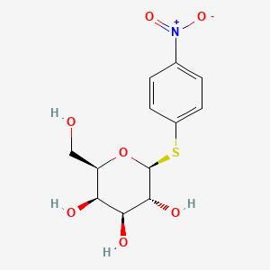 Chemical structure of (2R,3R,4S,5R,6S)-2-(hydroxymethyl)-6-((4-nitrophenyl)disulfanyl)tetrahydro-2H-pyran-3,4,5-triol
