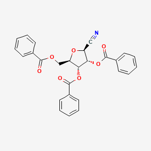 Chemical structure of (3,4-Dibenzoyloxy-5-cyanooxolan-2-yl)methyl benzoate