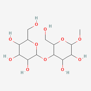 Chemical structure of (2R,3R,4S,5S,6R)-2-(((2R,3S,4R,5R,6R)-4,5-dihydroxy-2-(hydroxymethyl)-6-methoxytetrahydro-2H-pyran-3-yl)oxy)-6-(hydroxymethyl)tetrahydro-2H-pyran-3,4,5-triol