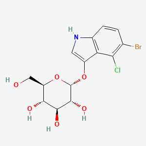 Chemical structure of 5-bromo-4-chloro-1H-indol-3-yl alpha-D-glucopyranoside