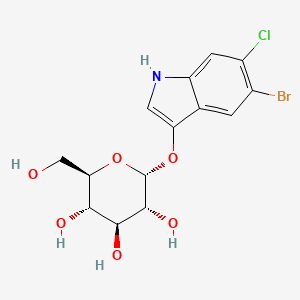 Chemical structure of 5-Bromo-6-chloro-3-indolyl alpha-D-glucopyranoside