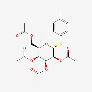 Chemical structure of (2R,3R,4S,5S,6R)-2-(acetoxymethyl)-6-(p-tolylthio)tetrahydro-2H-pyran-3,4,5-triyl triacetate