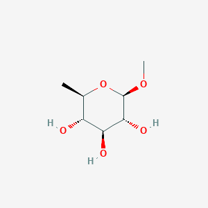 Chemical structure of alpha-L-Mannopyranoside, methyl 6-deoxy-