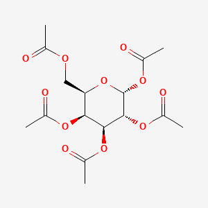 Chemical structure of alpha-D-Galactopyranose, 1,2,3,4,6-pentaacetate