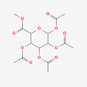 Chemical structure of alpha-D-Glucopyranuronic acid, methyl ester, tetraacetate