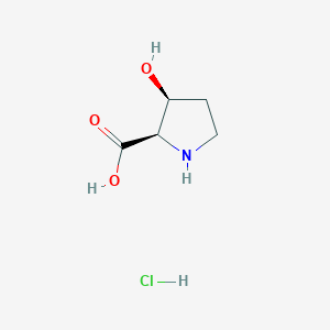 Chemical structure of (2R,3S)-3-Hydroxypyrrolidine-2-carboxylic acid hydrochloride