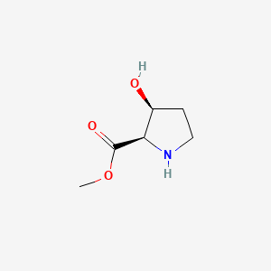 Chemical structure of (2R,3S)-Methyl 3-hydroxypyrrolidine-2-carboxylate