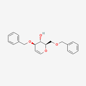 Chemical structure of (2R,3S,4R)-4-(benzyloxy)-2-((benzyloxy)methyl)-3,4-dihydro-2H-pyran-3-ol