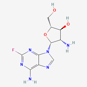 Chemical structure of (2R,3S,4R,5R)-4-amino-5-(6-amino-2-fluoro-9H-purin-9-yl)-2-(hydroxymethyl)tetrahydrofuran-3-ol