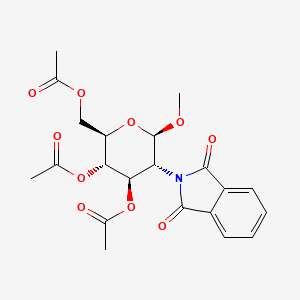 Chemical structure of (2R,3S,4R,5R,6R)-2-(acetoxymethyl)-5-(1,3-dioxoisoindolin-2-yl)-6-methoxytetrahydro-2H-pyran-3,4-diyl diacetate