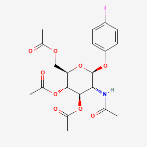 Chemical structure of (2r,3s,4r,5r,6s)-5-Acetamido-2-(acetoxymethyl)-6-(4-iodophenoxy)tetrahydro-2h-pyran-3,4-diyl diacetate
