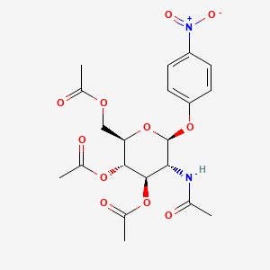 Chemical structure of (2r,3s,4r,5r,6s)-5-Acetamido-2-(acetoxymethyl)-6-(4-nitrophenoxy)tetrahydro-2h-pyran-3,4-diyl diacetate