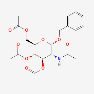 Chemical structure of (2r,3s,4r,5r,6s)-5-Acetamido-2-(acetoxymethyl)-6-(benzyloxy)tetrahydro-2h-pyran-3,4-diyl diacetate