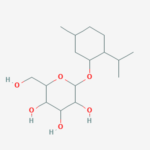 Chemical structure of (2R,3S,4S,5R,6R)-2-(hydroxymethyl)-6-((2-isopropyl-5-methylcyclohexyl)oxy)tetrahydro-2H-pyran-3,4,5-triol