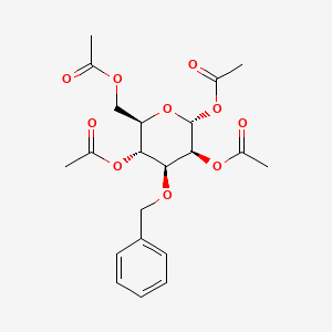 Chemical structure of 3-O-Benzyl-1,2,4,6-tetra-O-acetyl-a-D-mannopyranose