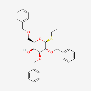 Chemical structure of ethyl 2,3,6-tri-O-benzyl-1-thio-beta-D-galactopyranoside