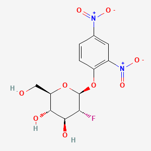 Chemical structure of (2R,3S,4S,5R,6S)-6-(2,4-dinitrophenoxy)-5-fluoro-2-(hydroxymethyl)tetrahydro-2H-pyran-3,4-diol
