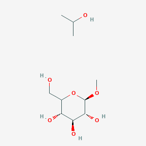 Chemical structure of (2R,3S,4S,5S,6R)-2-(hydroxymethyl)-6-methoxytetrahydro-2H-pyran-3,4,5-triol compound with propan-2-ol (1:1)