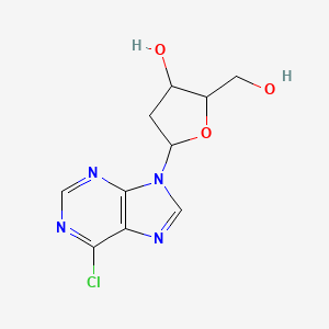 Chemical structure of (2R,3S,5R)-5-(6-Chloro-9H-purin-9-yl)-2-(hydroxymethyl)tetrahydrofuran-3-ol
