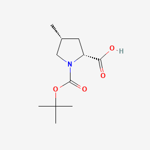 Chemical structure of (4R)-1-(tert-Butoxycarbonyl)-4-methyl-D-proline