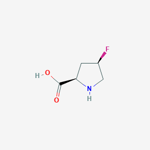 Chemical structure of (2R,4R)-4-Fluoropyrrolidine-2-carboxylic acid