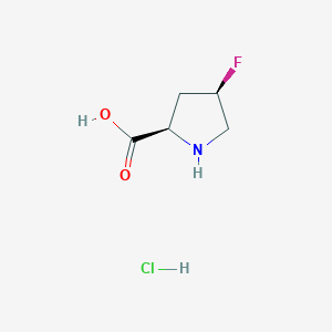 Chemical structure of (2R,4R)-4-Fluoropyrrolidine-2-carboxylic acid hydrochloride