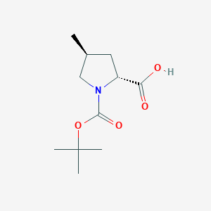 Chemical structure of (2R,4S)-1-Boc-4-methylpyrrolidine-2-carboxylic acid