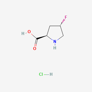 Chemical structure of (2R,4S)-4-Fluoropyrrolidine-2-carboxylic acid hydrochloride
